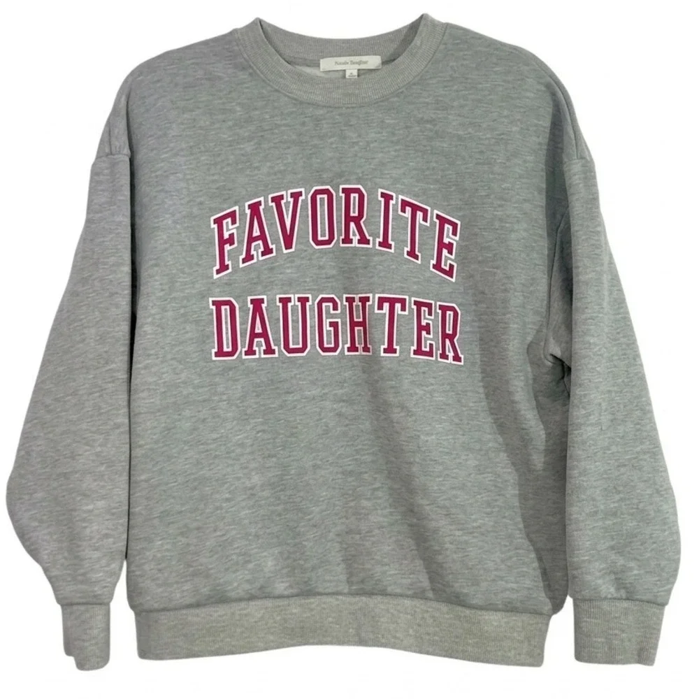 Favorite Daughter Heather Gray Crewneck Sweater Sz S